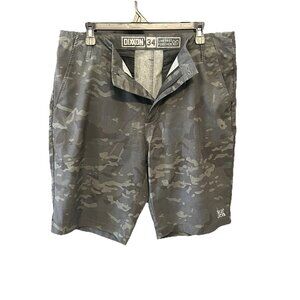 Dixxon Men's Regular Multi Dark Green Camo Shorts Size 34